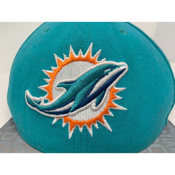 Miami Dolphins Teal 59Fifty New Era NFL Ballcap Hat Size 7 3/4 with Logo on Bill - Picture 3 of 6